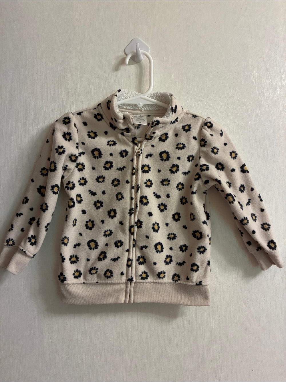 child of mine Cream Floral Fleece Zip-Up Hoodie